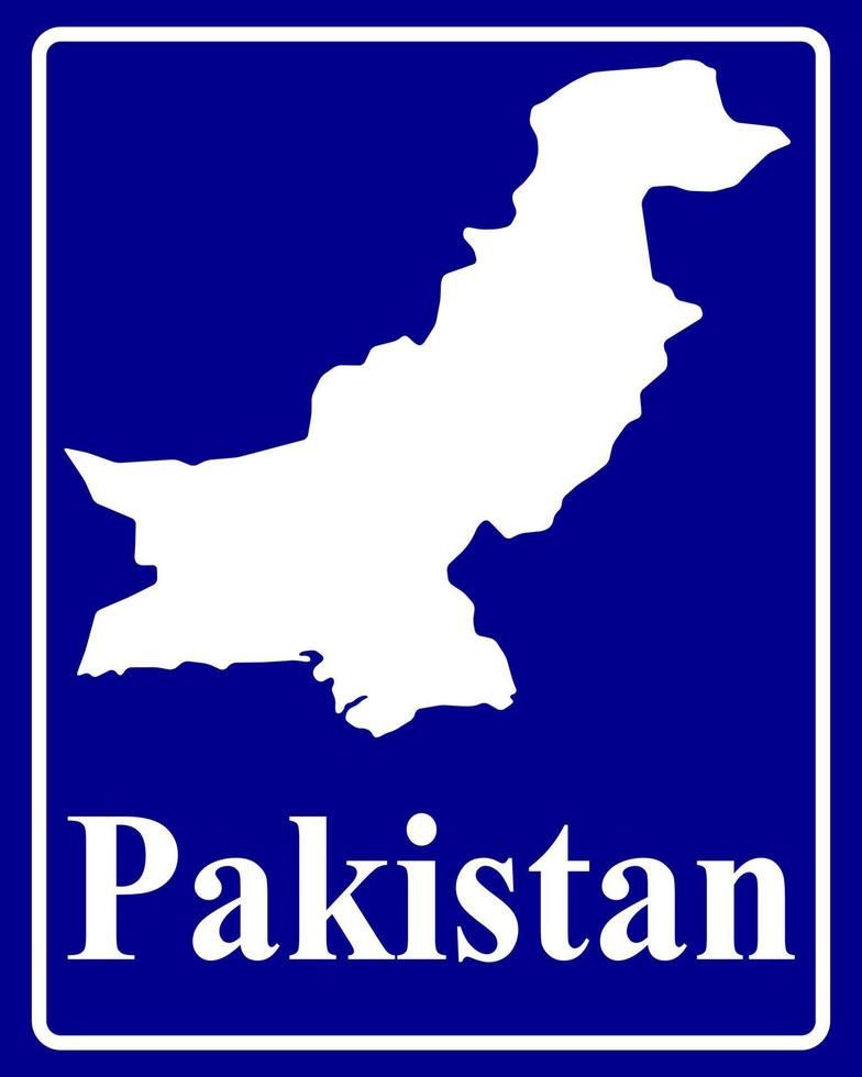 sign as a white silhouette map of Pakistan vector