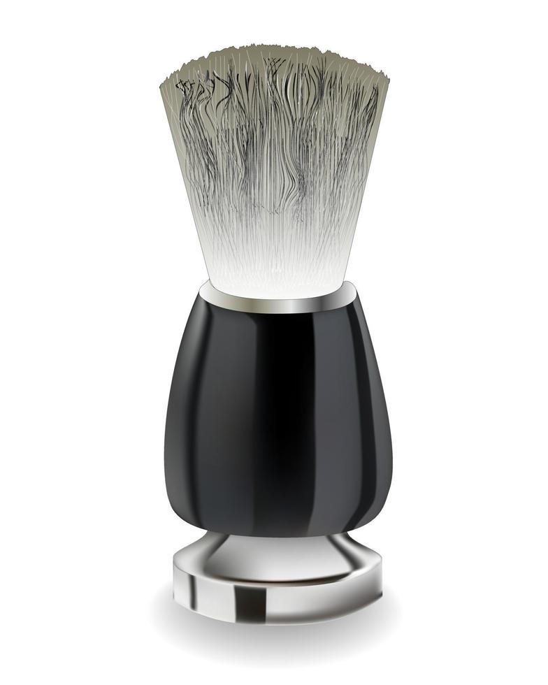 shaving brush with black handle vector