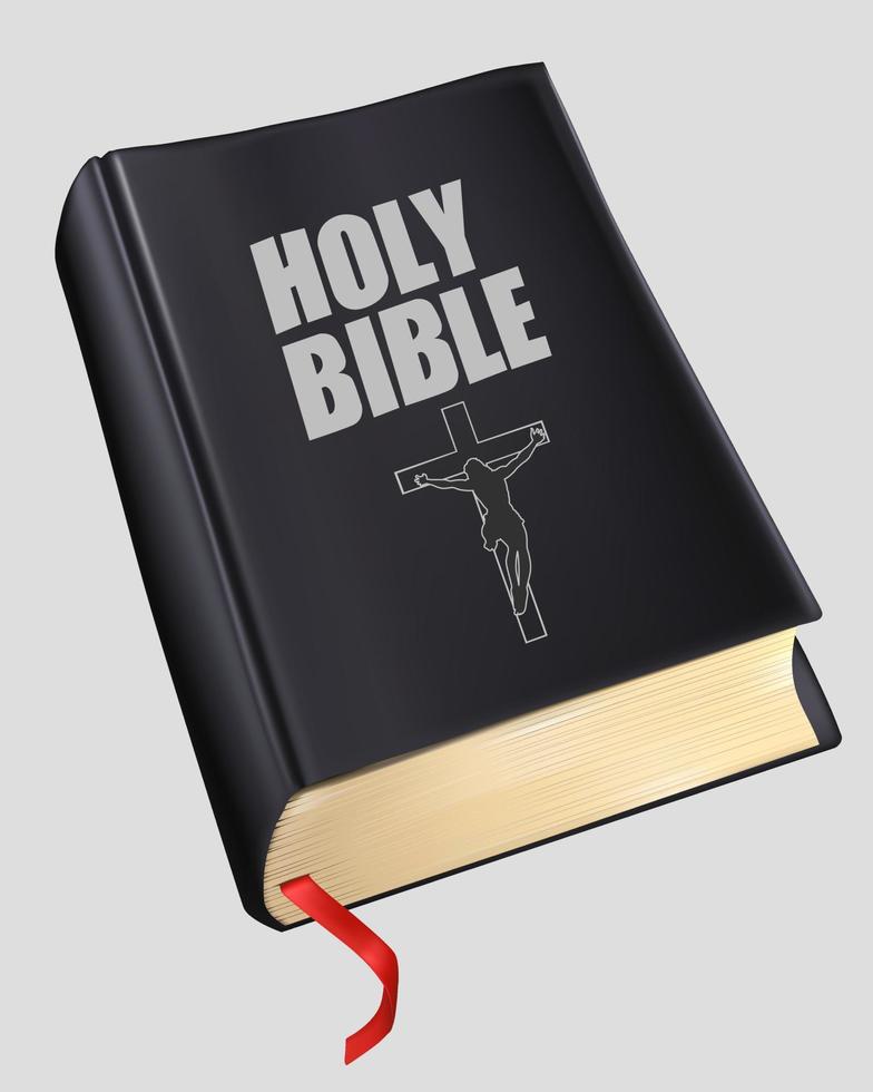 biblia con un marcador rojo sobre un fondo blanco vector