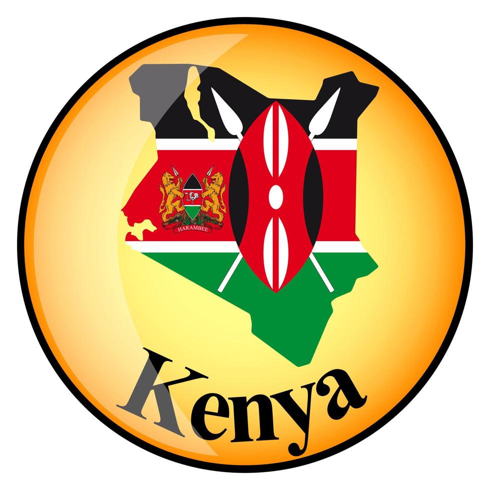 orange button with the image maps of Kenya vector