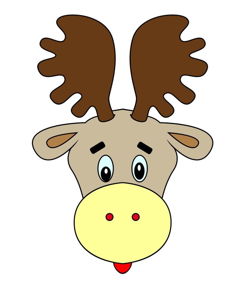 drawing of the head of a small fairy moose vector