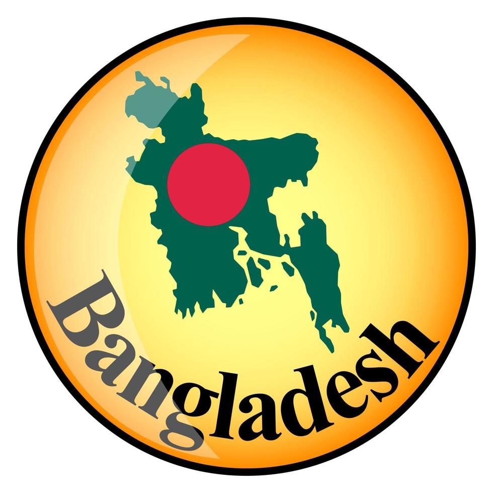 orange button with the image maps of Bangladesh vector