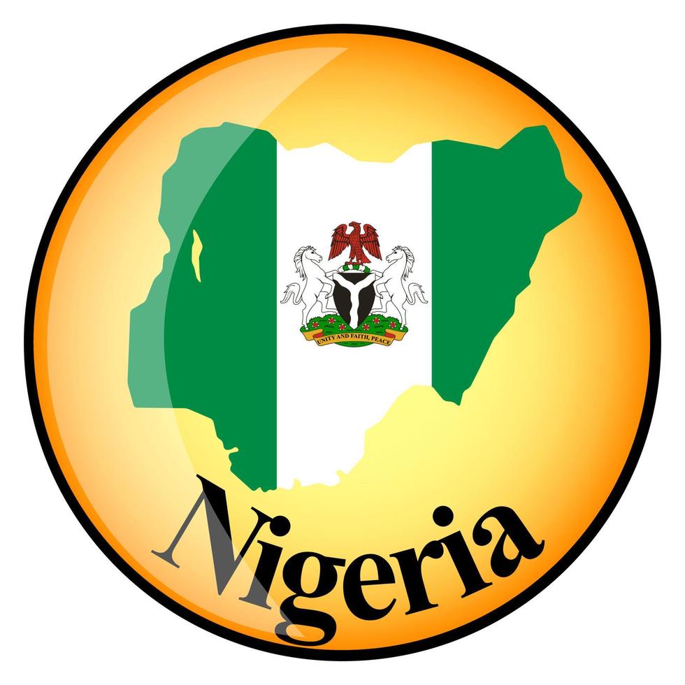 botón naranja con los mapas de imagen de nigeria vector