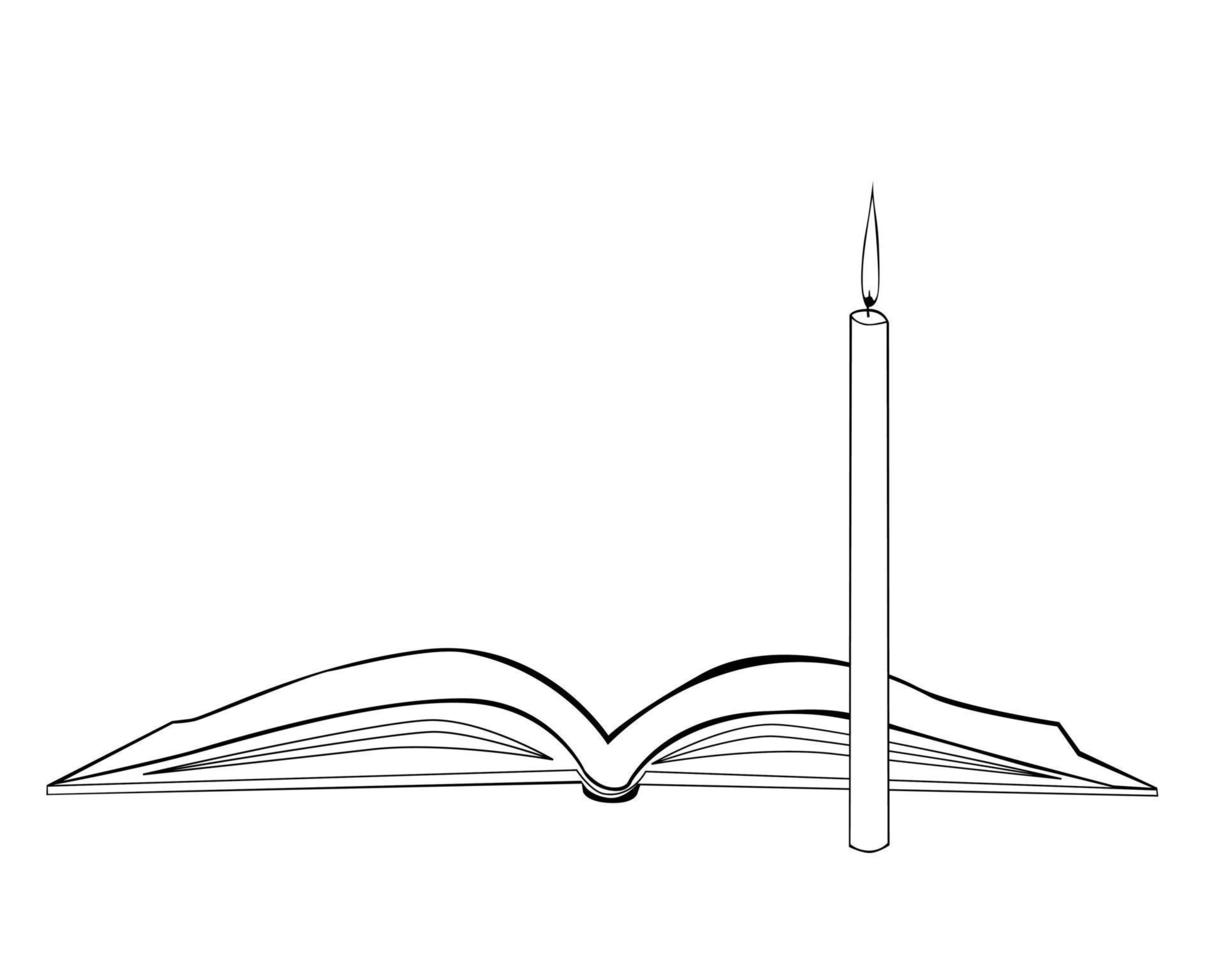 libros ilustrados y velas vector