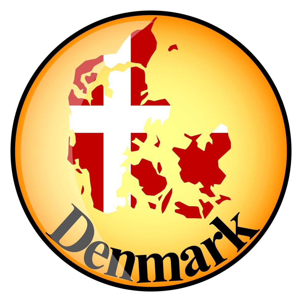 orange button with the image maps of Denmark vector