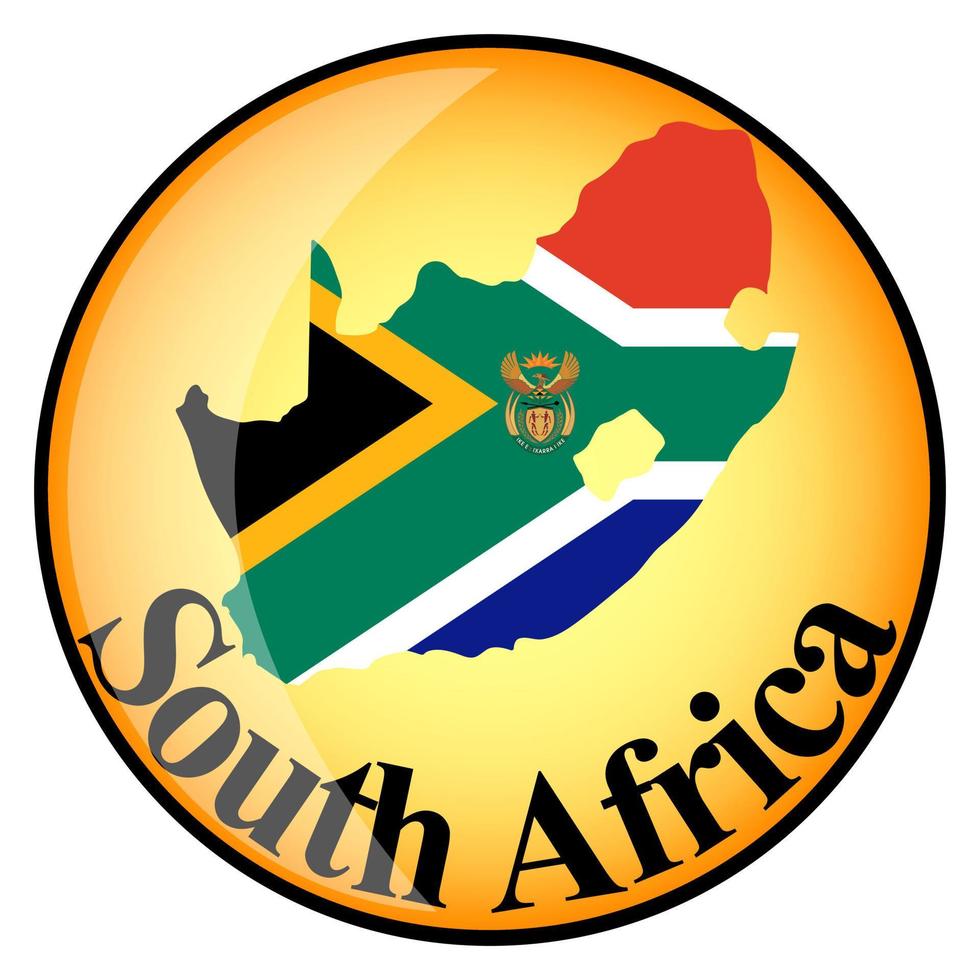 orange button with the image maps of South Africa vector