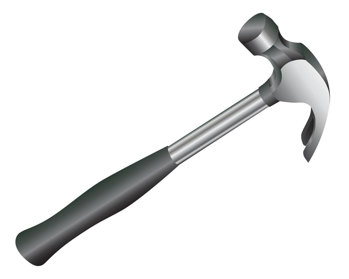 Metal metalwork hammer with the rubber handle vector