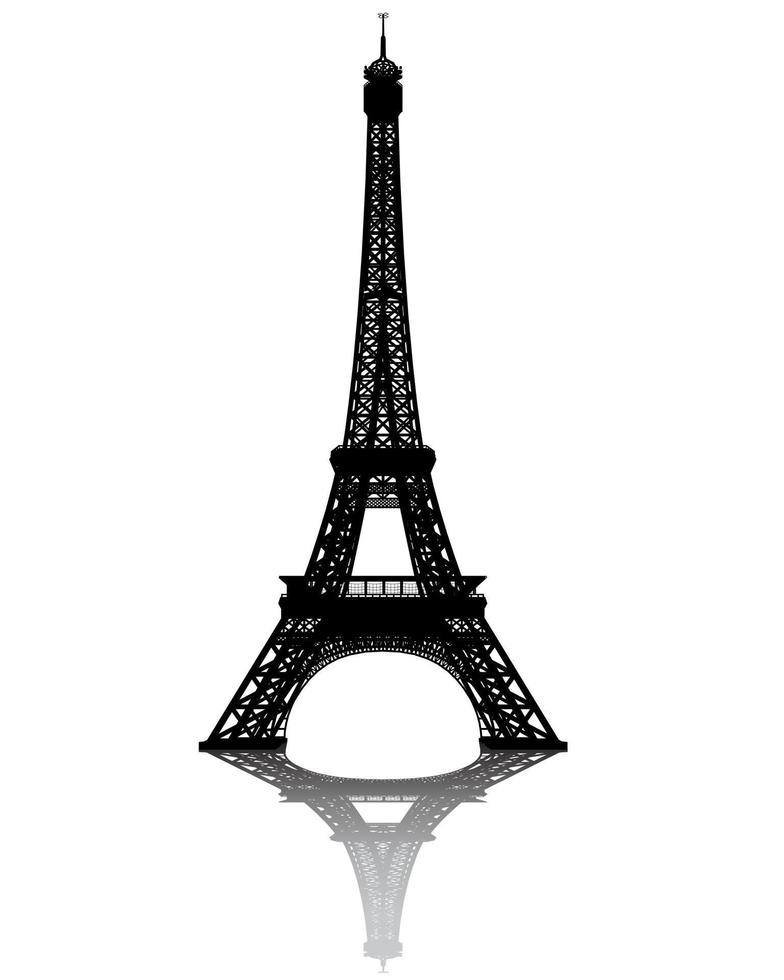 silueta negra de la torre eiffel vector