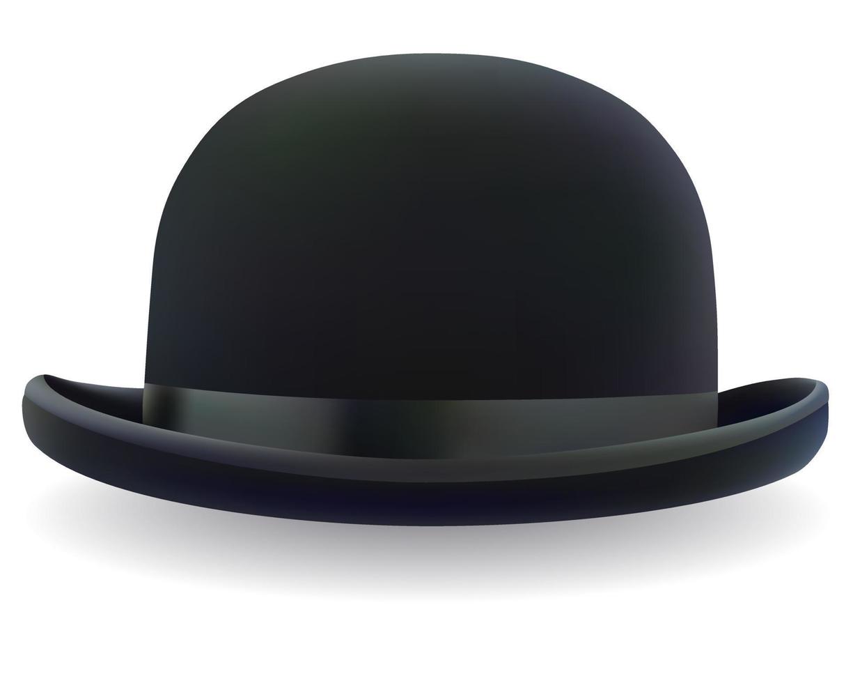 black bowler hat on white background vector