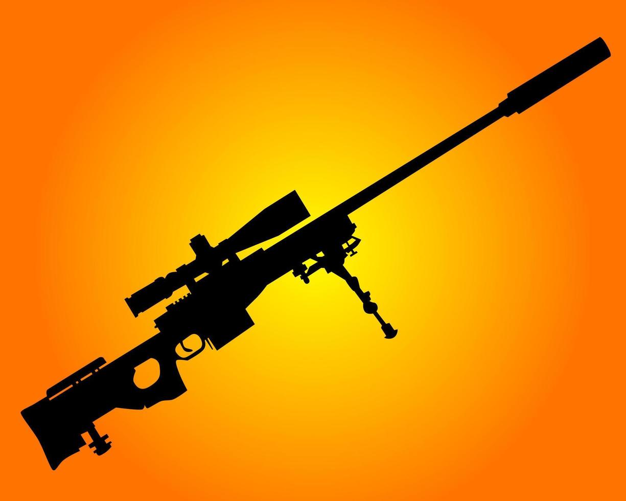 silhouette of a sniper rifle vector