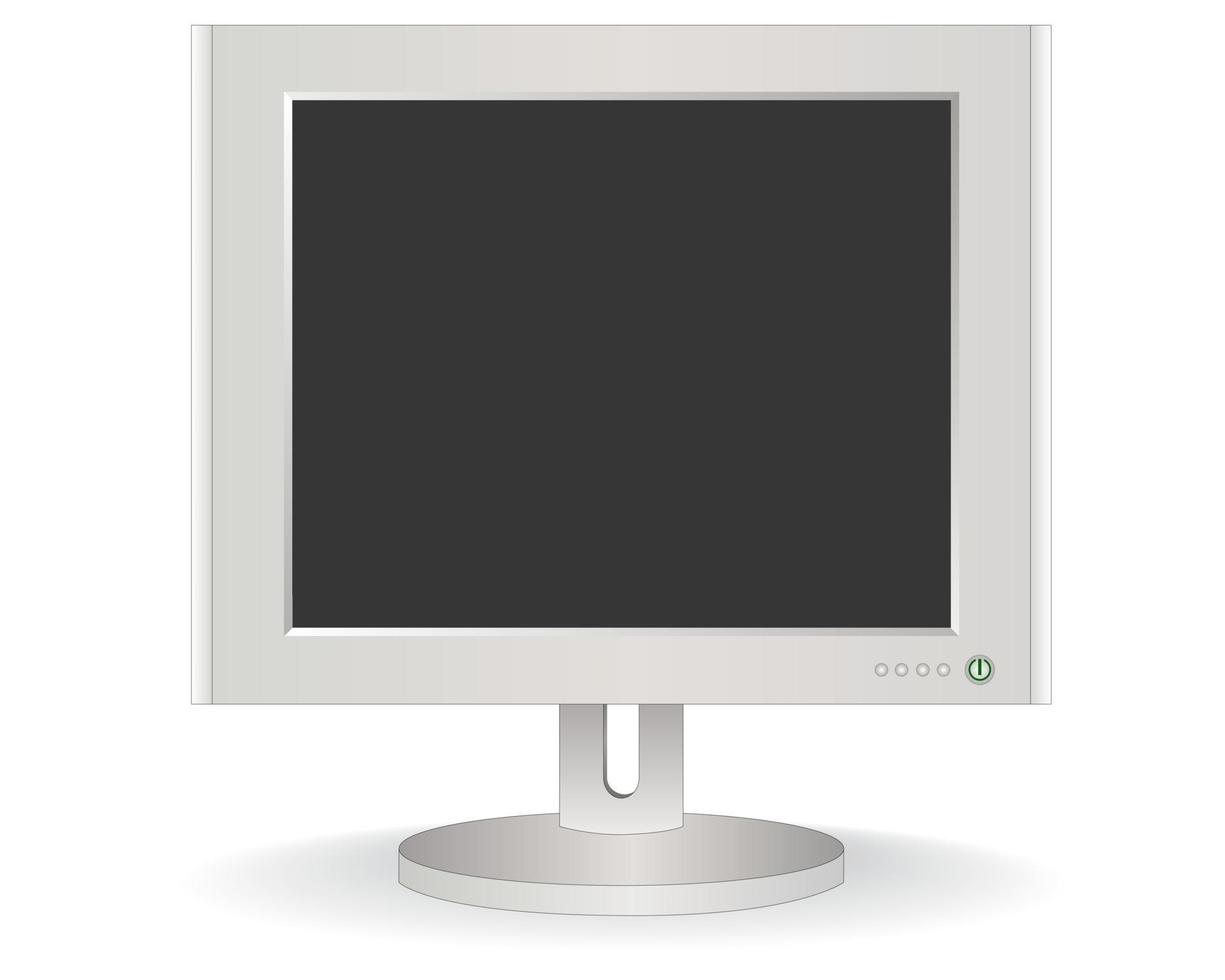 monitor de computadora sobre un fondo blanco vector