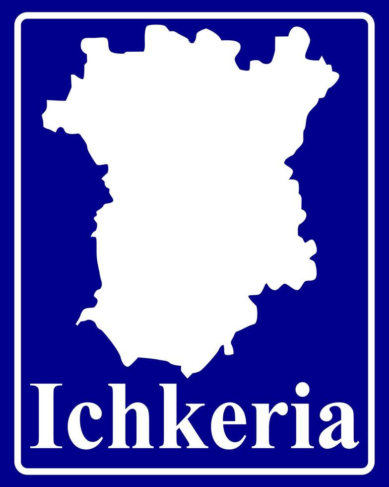 sign as a white silhouette map of Ichkeria vector