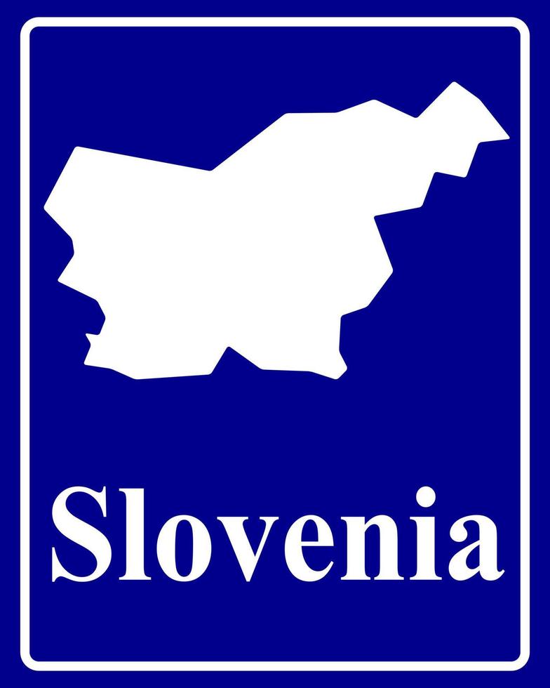 sign as a white silhouette map of Slovenia vector