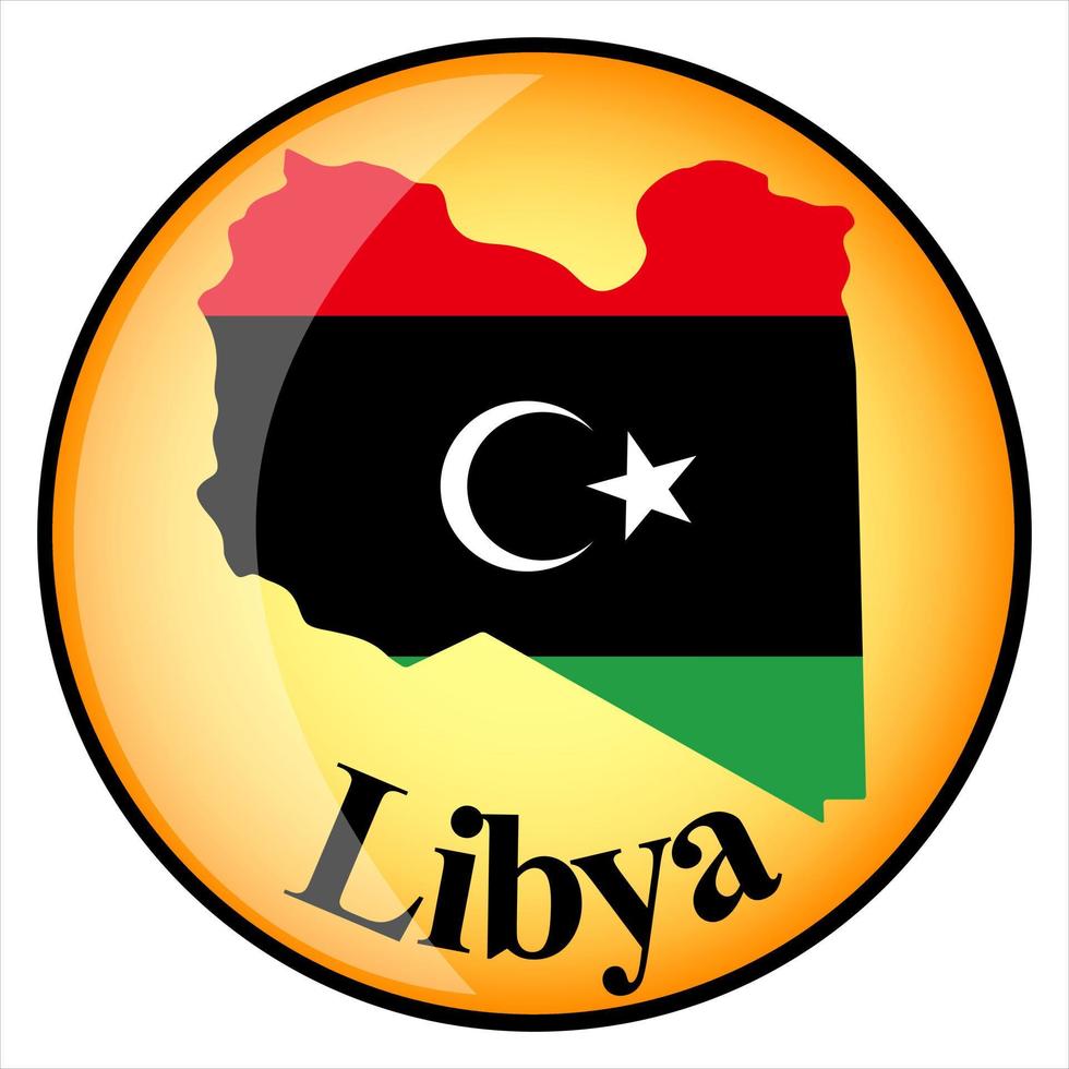 orange button with the image maps of Libya vector