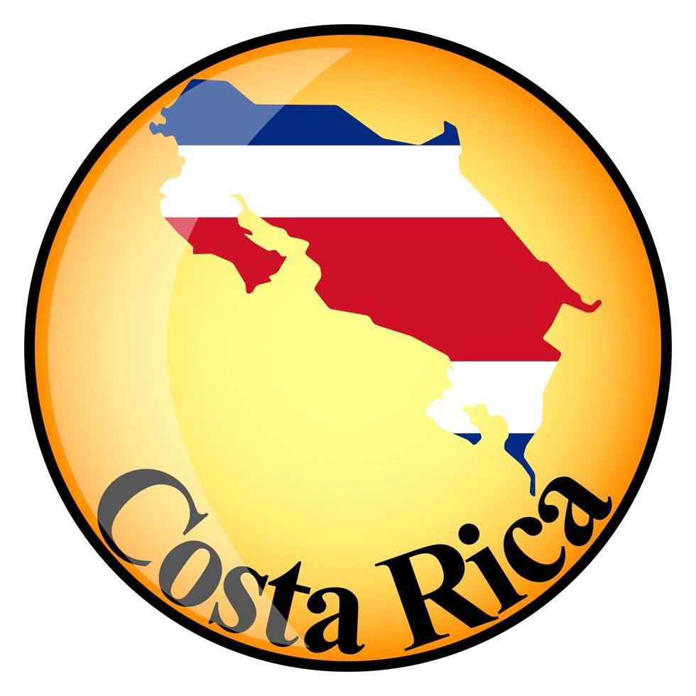 orange button with the image maps of Costa Rica vector