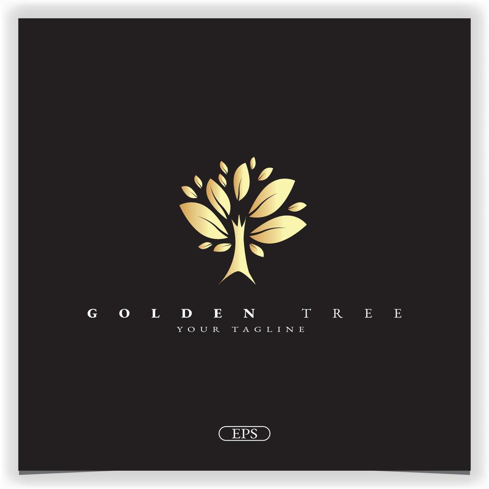 Golden tree logo premium elegant template vector eps 10