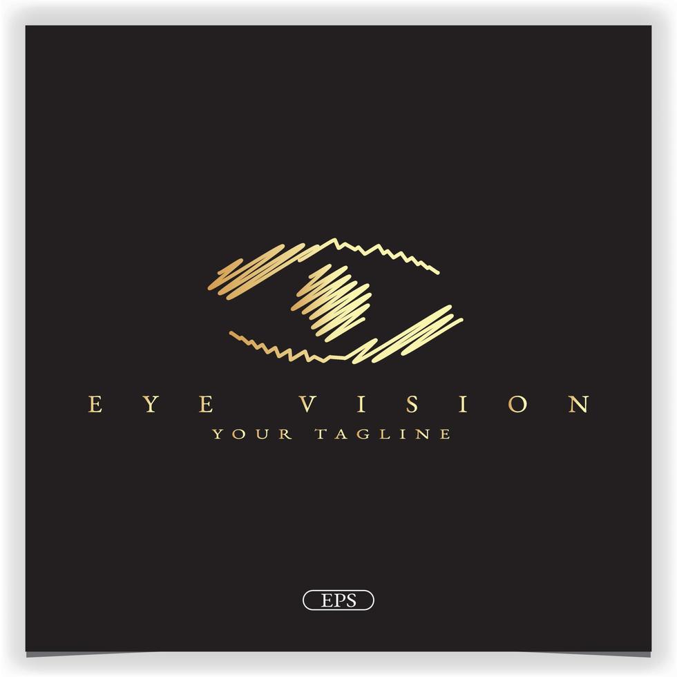 hand draw gold eye vision design logo premium elegant template vector eps 10