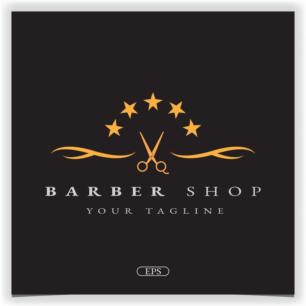 barber shop haircut and shave logo premium elegant template vector eps 10