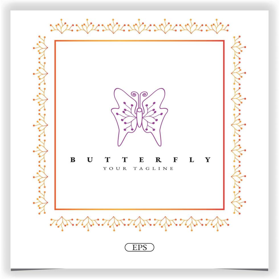 outline butterfly logo premium elegant template vector eps 10