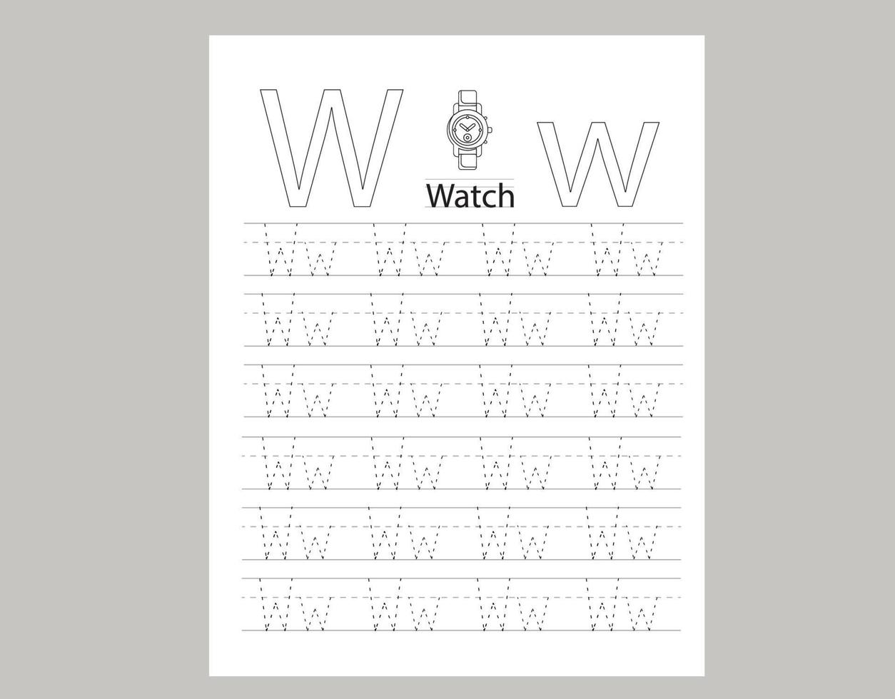 Letter tracing book for kids vector