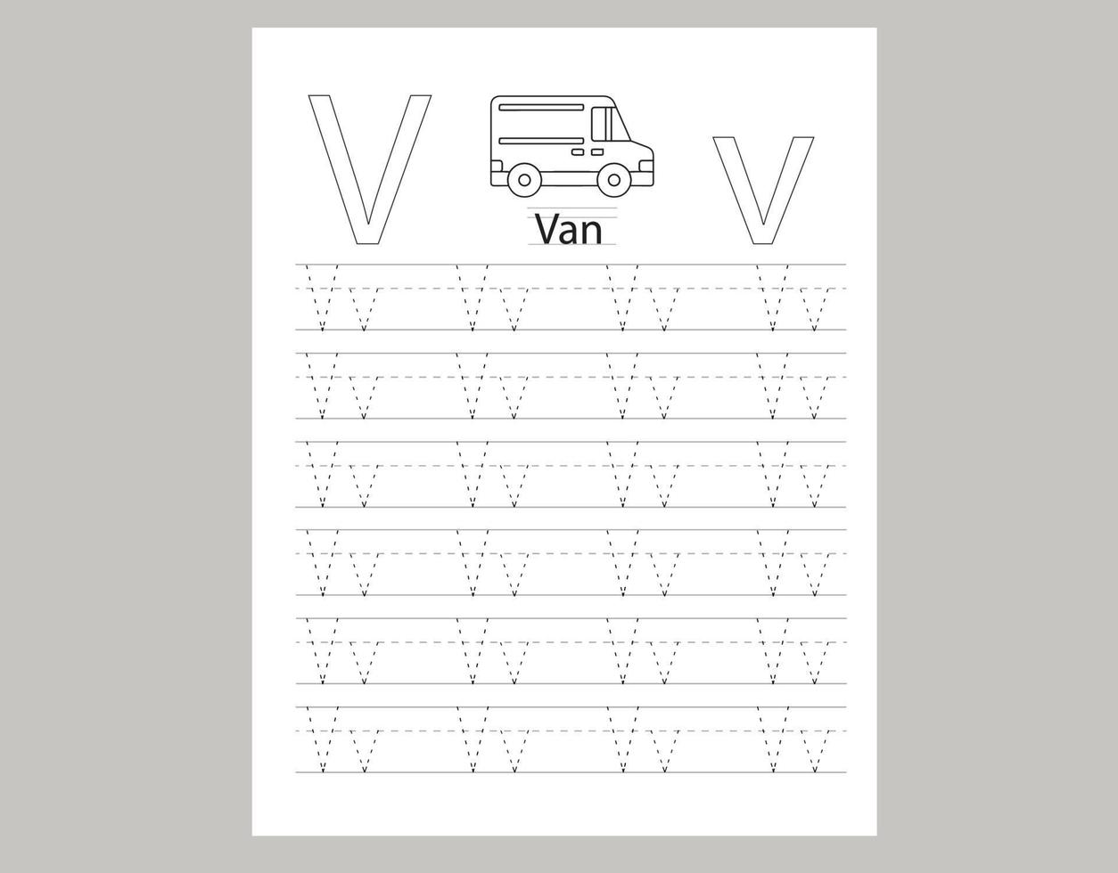 Letter tracing book for kids vector