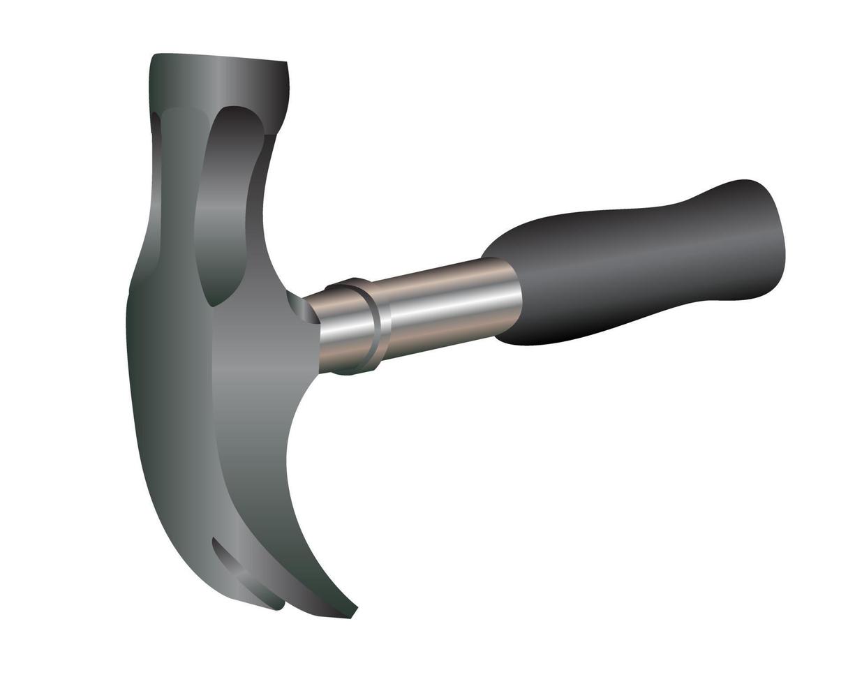 Metal metalwork hammer with the rubber handle vector