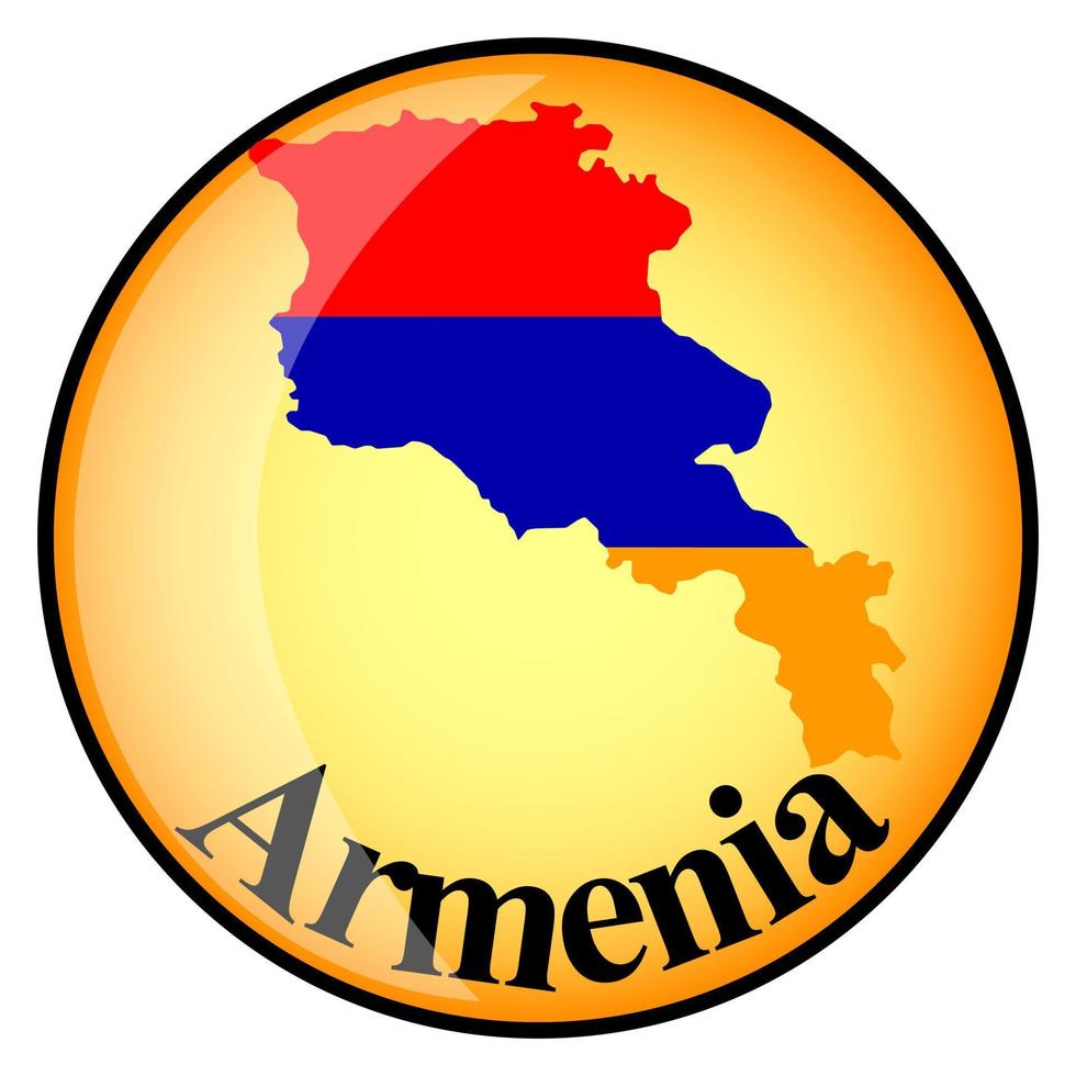 orange button with the image maps of Armenia vector