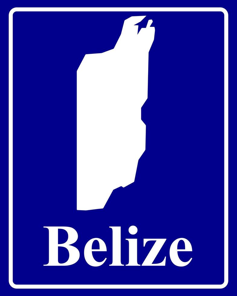 sign as a white silhouette map of Belize vector
