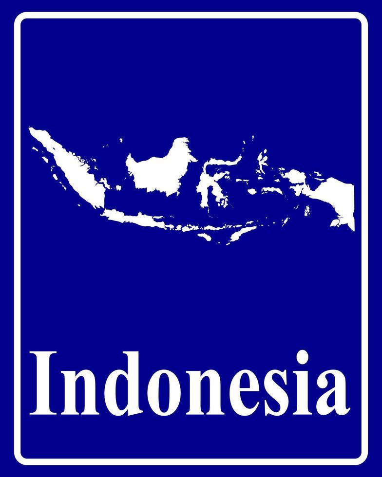 sign as a white silhouette map of Indonesia vector
