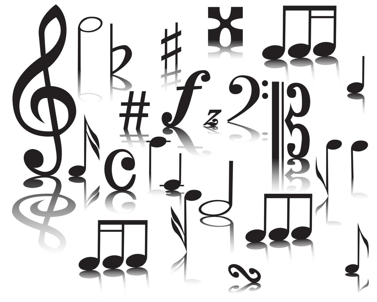 Black musical musical signs vector