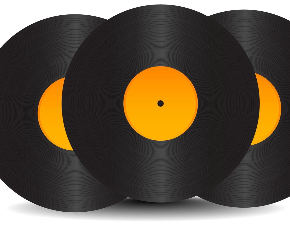 three black vinyl on a white background vector