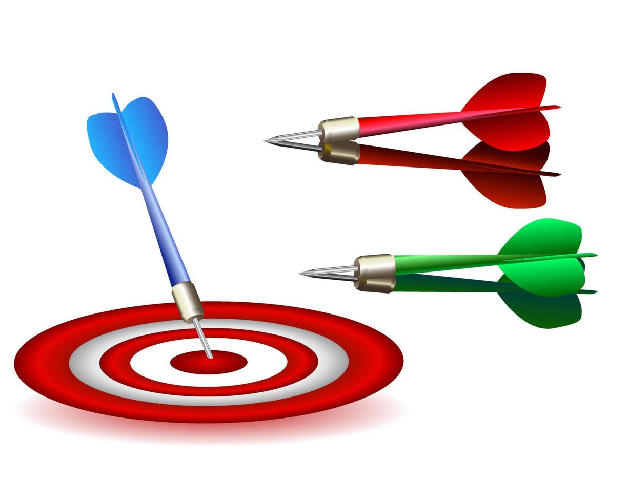 Multi-colored darts of a darts with a target vector