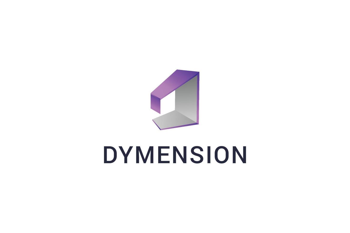 Letter D creative 3d technological modern logo vector