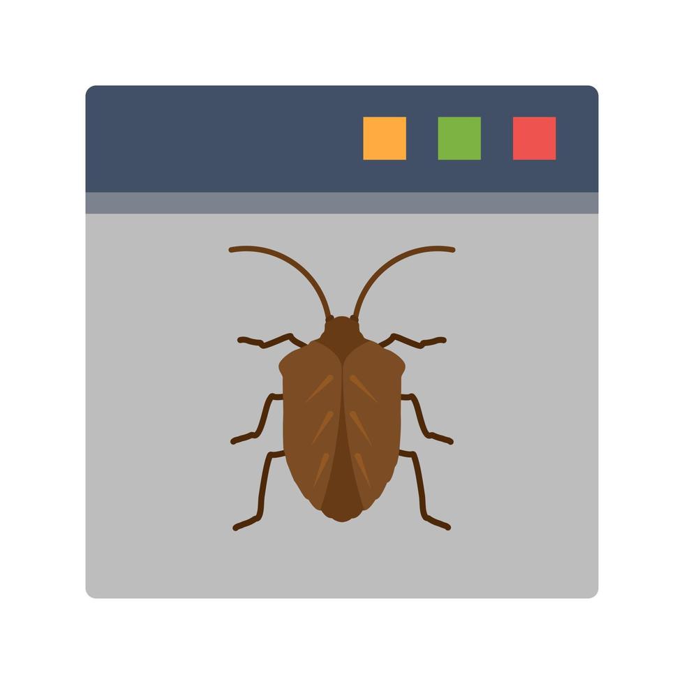 Bug in Application Flat Multicolor Icon vector
