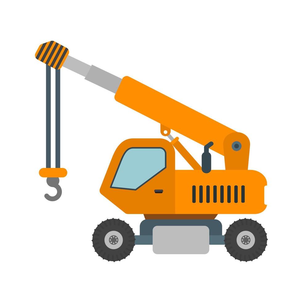 Lifter Crane Flat Multicolor Icon vector