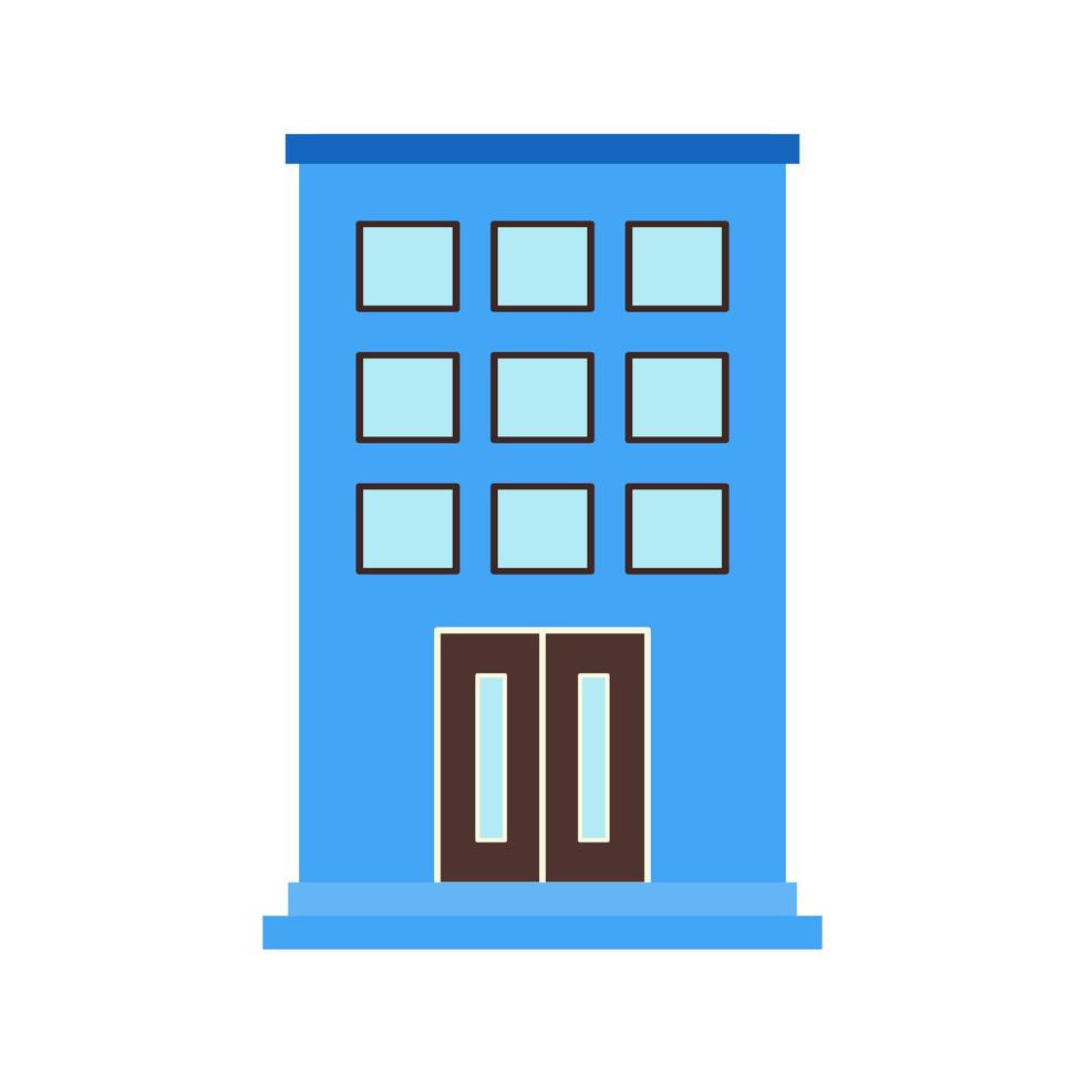 Office Building Flat Multicolor Icon vector