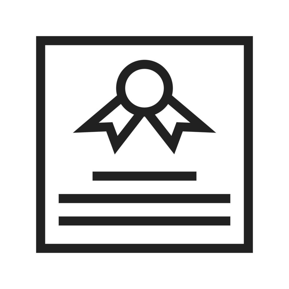 Certificate Line Icon vector