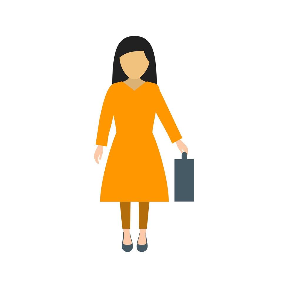 Business Lady Flat Multicolor Icon vector