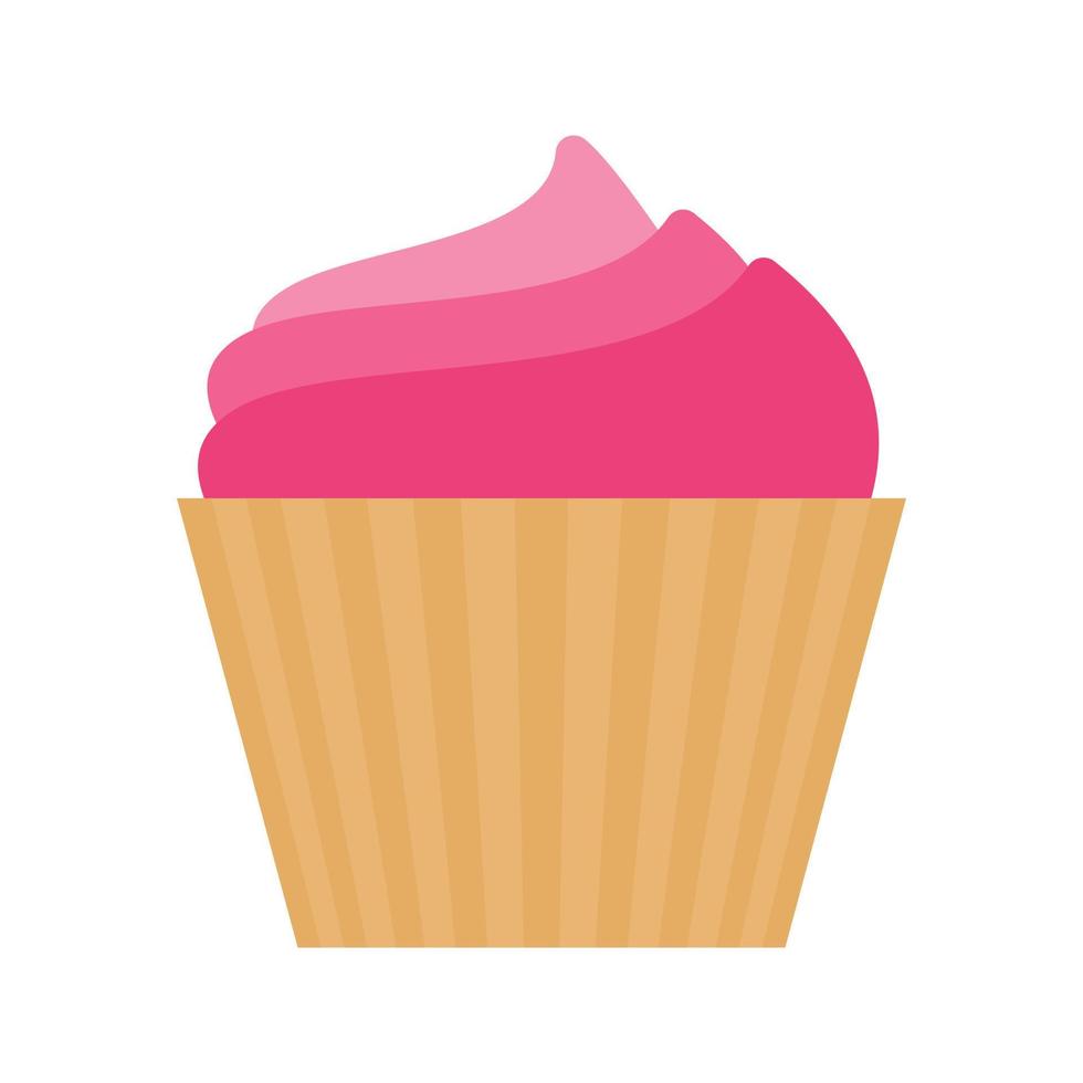 Cream Muffin Flat Multicolor Icon vector