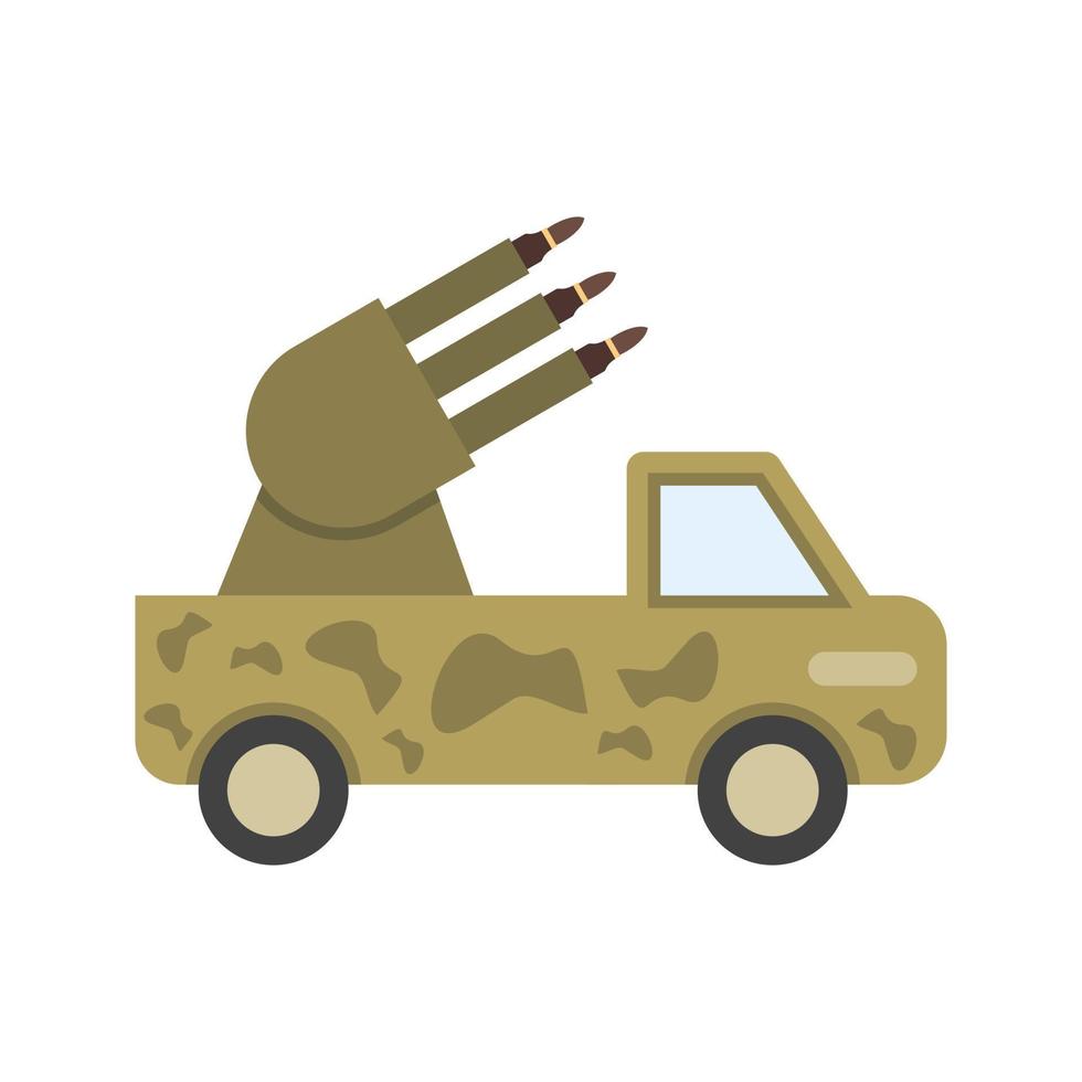 Missile Truck Flat Multicolor Icon vector