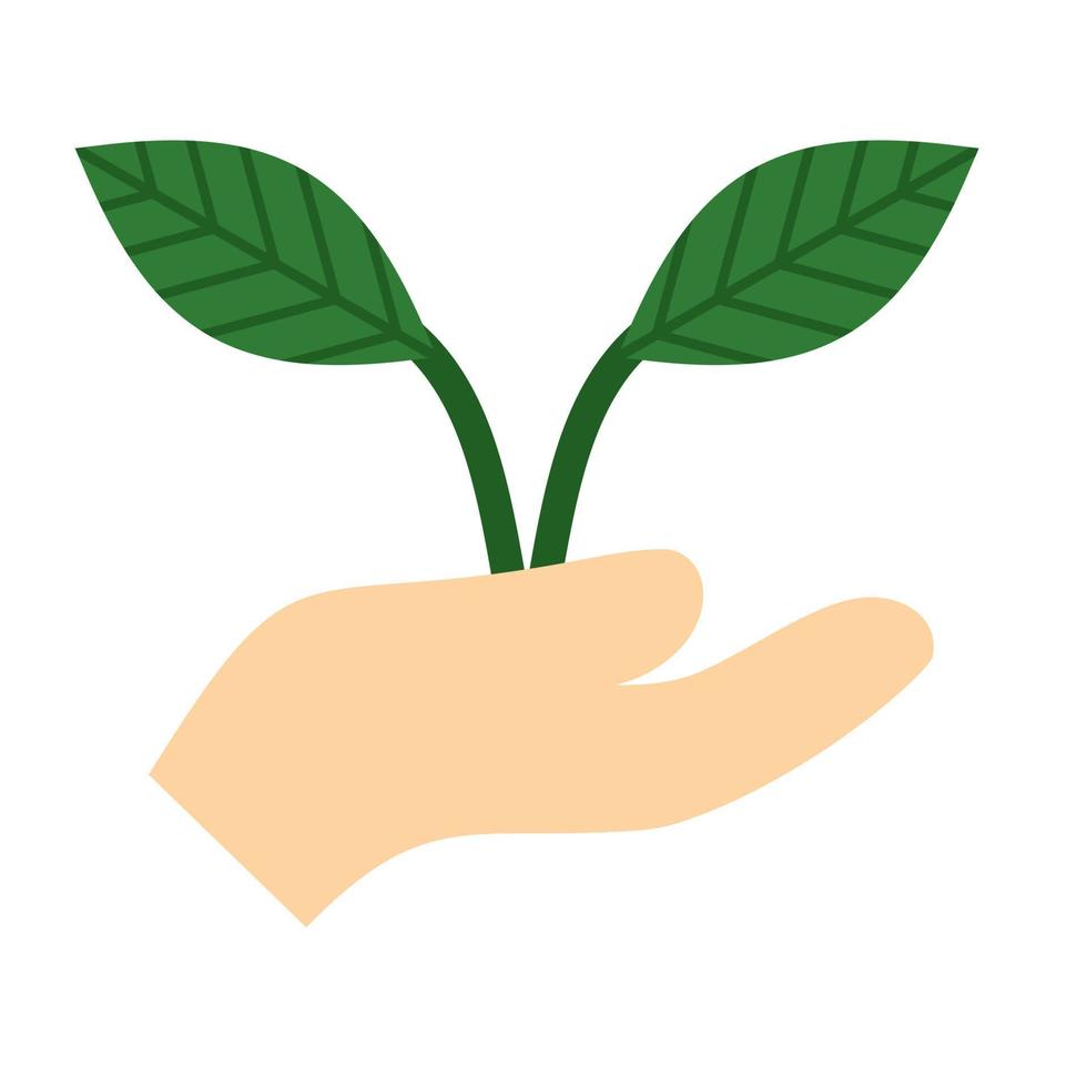 Holding Plants Flat Multicolor Icon vector