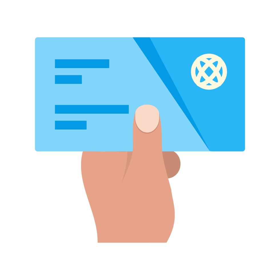 Holding Business Card Flat Multicolor Icon vector