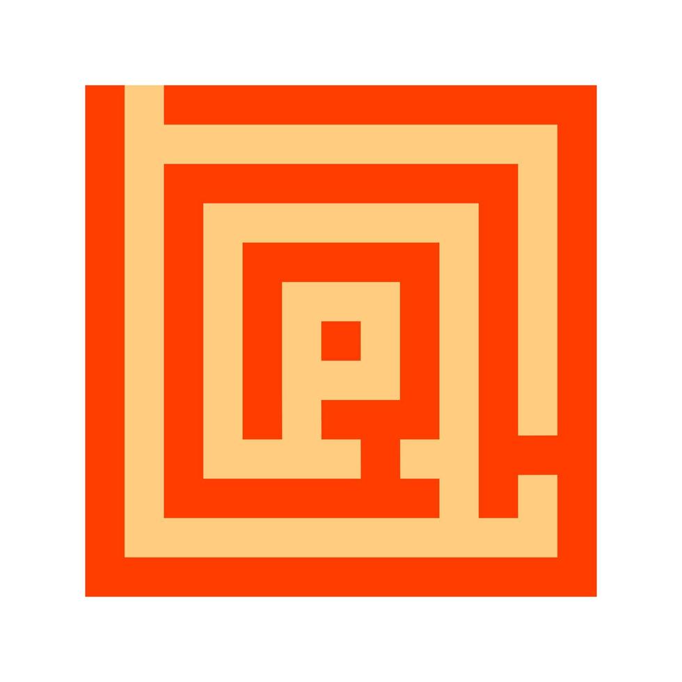 Maze Flat Multicolor Icon vector