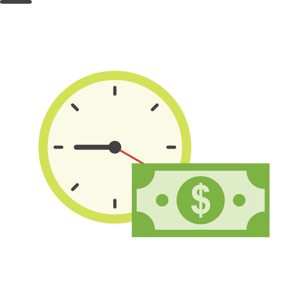 Time Based Payment Flat Multicolor Icon vector