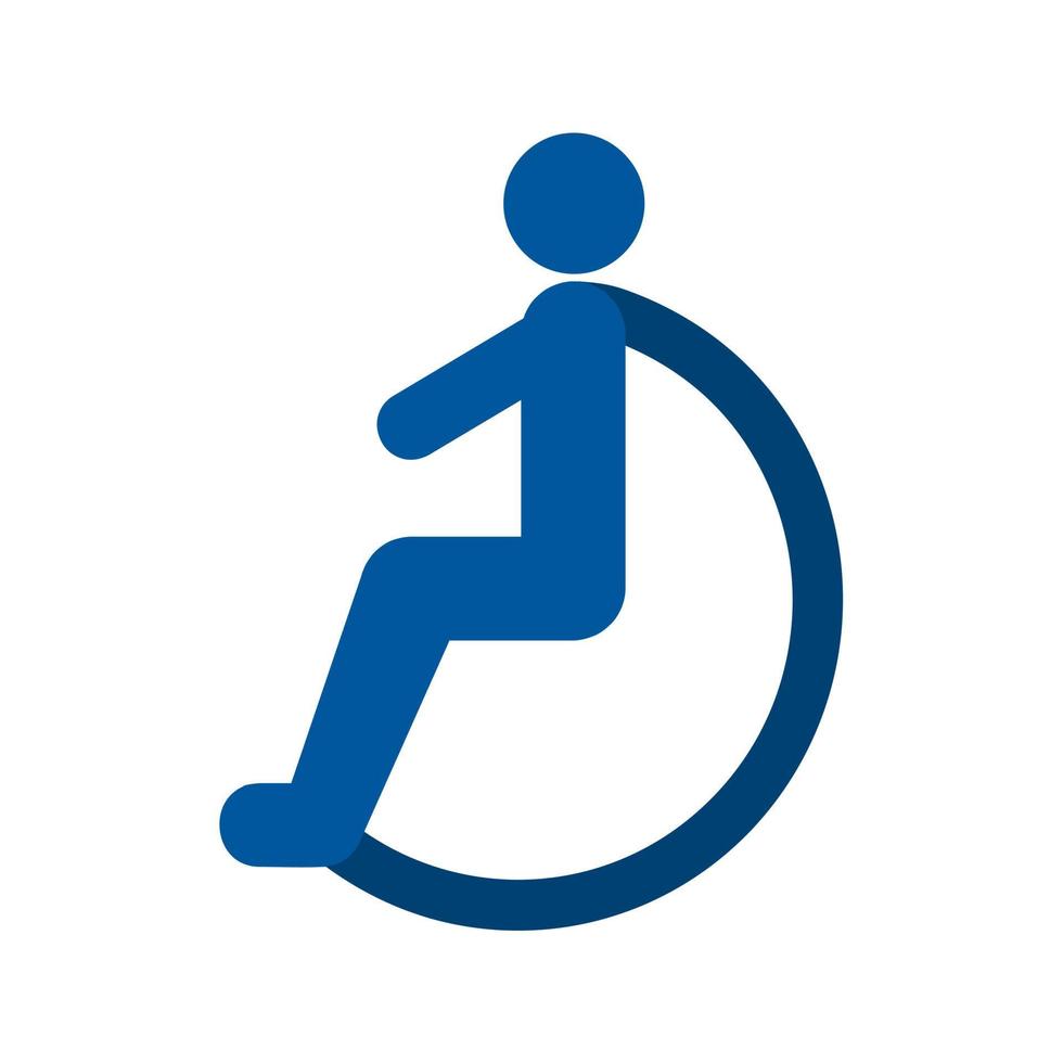 Disabled Person Flat Multicolor Icon vector