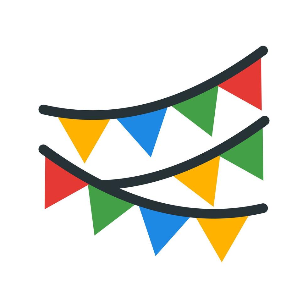 Decoración banderas icono multicolor plana vector