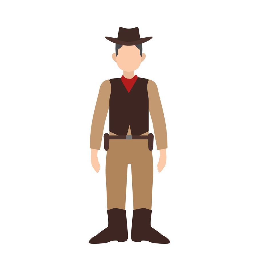 Cowboy with Gun Flat Multicolor Icon vector