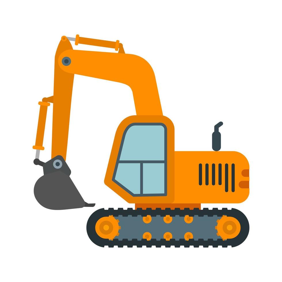 Excavator Flat Multicolor Icon vector