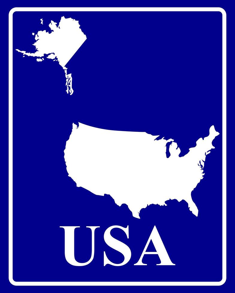 sign as a white silhouette map of USA vector