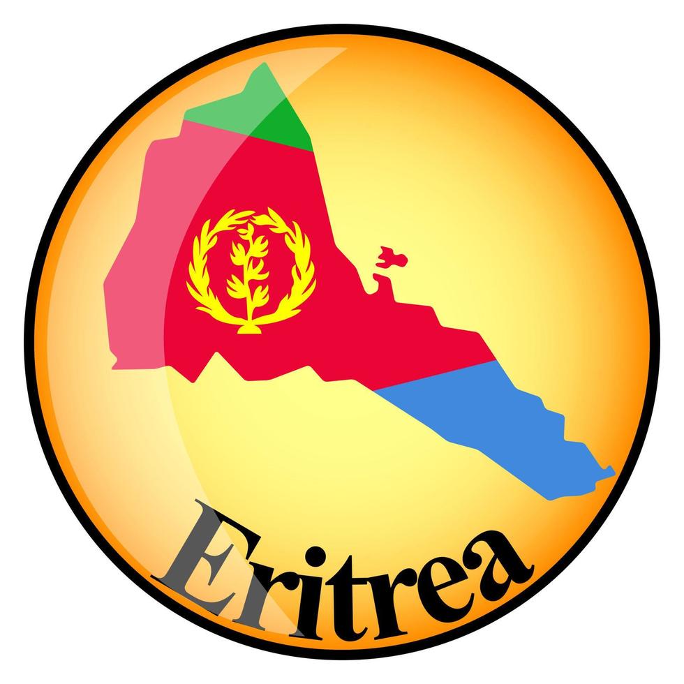 orange button with the image maps of Eritrea vector